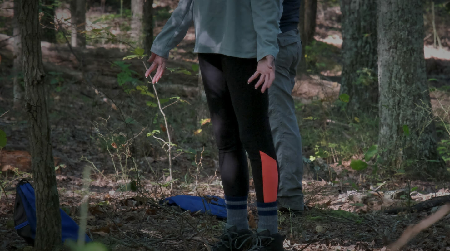 Forest therapy group standing